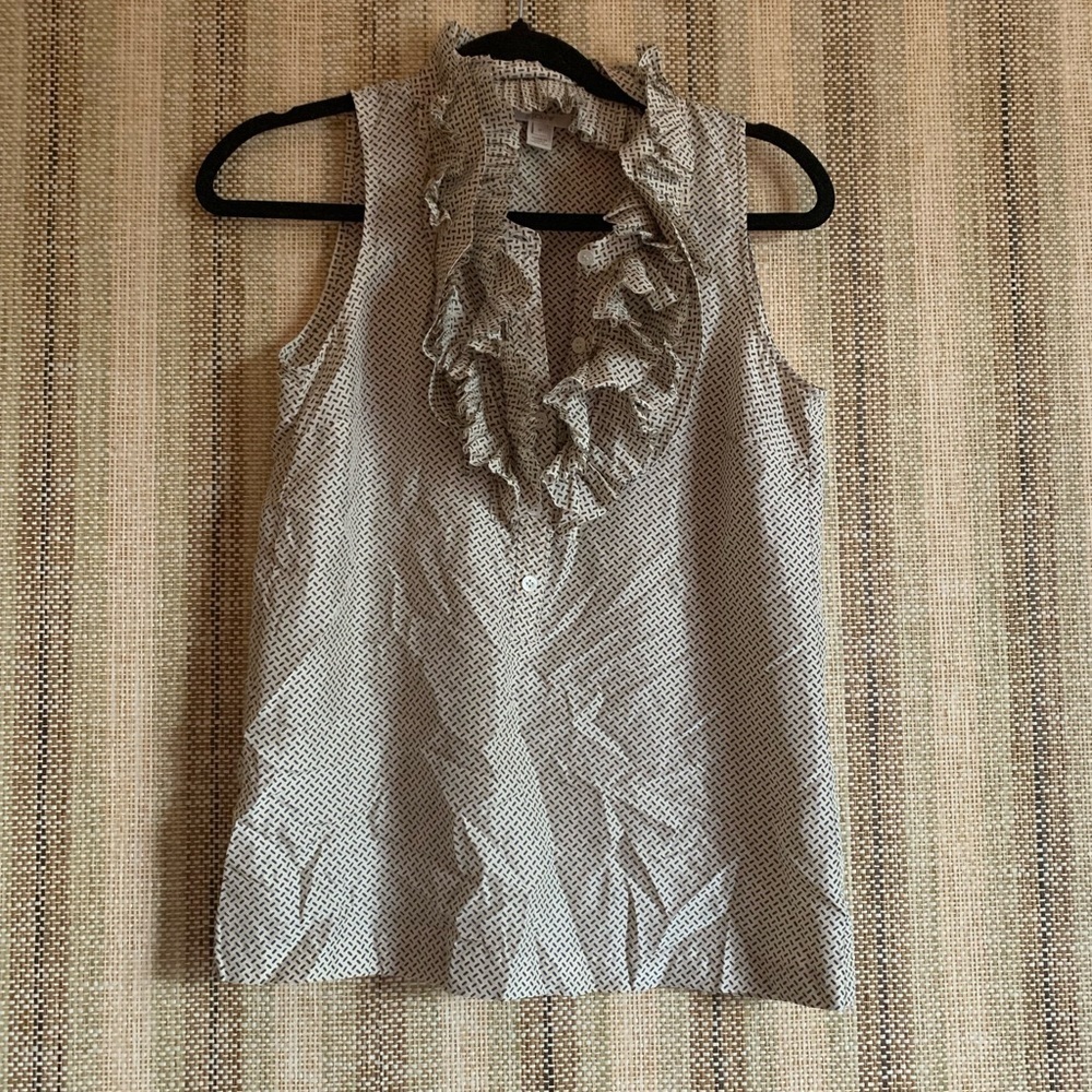 J. Crew 100% Silk Top Blouse Womens Shirt Tank Formal Clothing Poka Dot Size 0